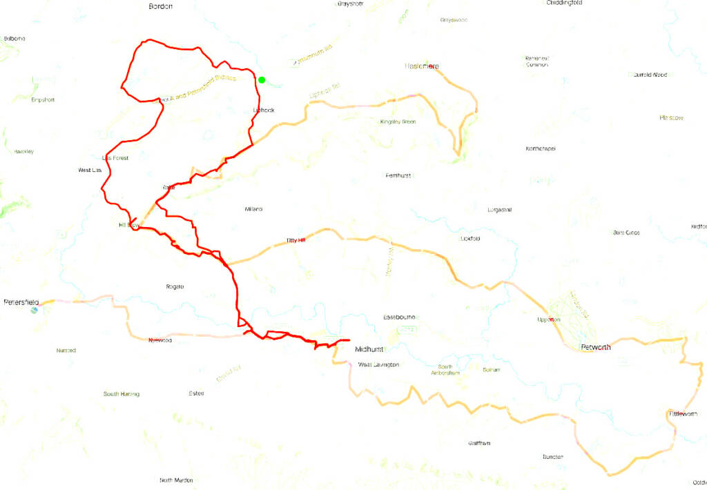 overlayed strava route onto the serpent trail route.